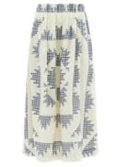 Ladies Rtw Sea - Gloucester Patchwork-gingham Cotton Skirt - Womens - Blue White