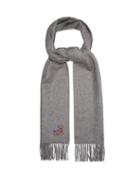 Matchesfashion.com Loewe - Anagram-embroidered Wool-blend Scarf - Mens - Grey