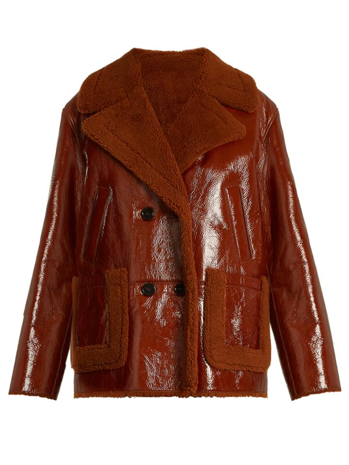Yves Salomon Double-breasted Shearling Coat