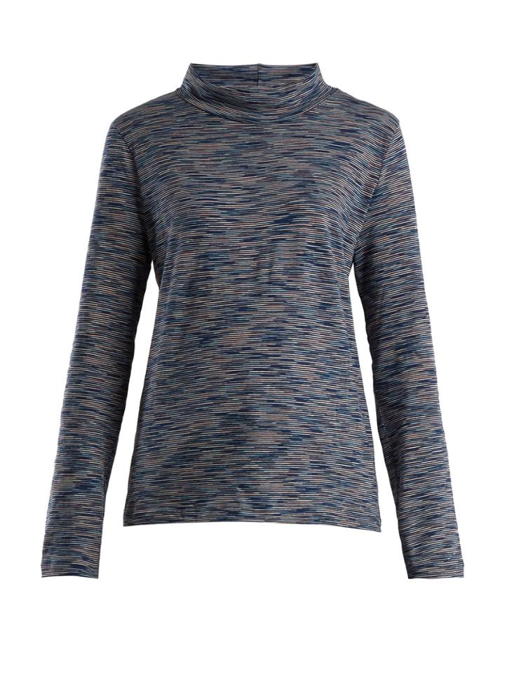 A.p.c. High-neck Space-dye Cotton-jersey Top