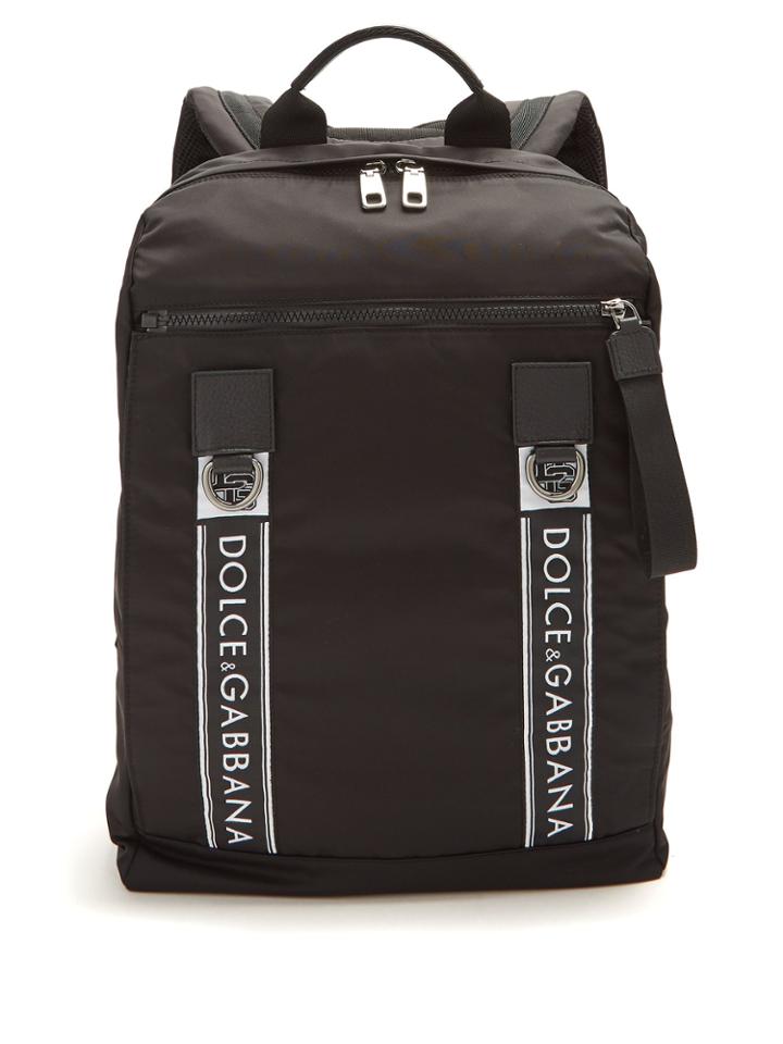 Dolce & Gabbana Logo Leather-trimmed Backpack