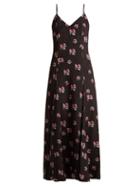 Matchesfashion.com Racil - Ava Floral Print Silk Dress - Womens - Black Multi