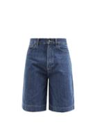 Studio Nicholson - Lucio Denim Wide-leg Shorts - Mens - Blue