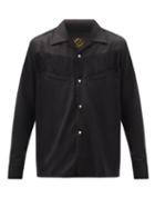 Matchesfashion.com Needles - Fringed Gabardine Shirt - Mens - Black