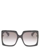 Matchesfashion.com Gucci - Gg-logo Oversized Square Acetate Sunglasses - Womens - Black