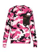 Matchesfashion.com Valentino - Camouflage Print Contrast Pocket Sweatshirt - Mens - Pink