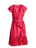 Matchesfashion.com Loup Charmant - Ruffled Silk Wrap Dress - Womens - Fuchsia