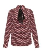 Marc Jacobs Diamond-print Crepe De Chine Shirt