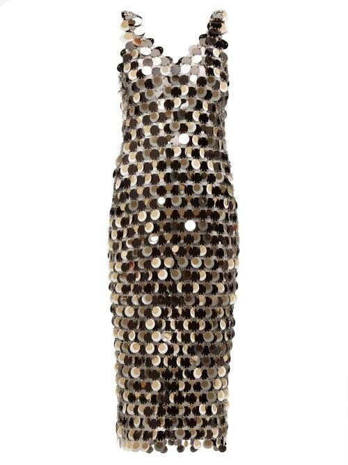 Matchesfashion.com Paco Rabanne - Sequinned Chainmail Dress - Womens - Silver