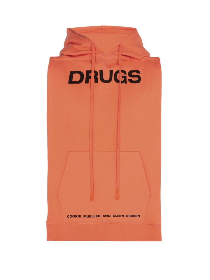 Raf Simons Backless Cotton Hooded Sweatshirt