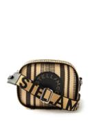 Stella Mccartney - Logo-print Striped-raffia Cross-body Bag - Womens - Black Cream