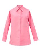 Matchesfashion.com Valentino - Oversized Silk-caban Shirt Jacket - Womens - Pink