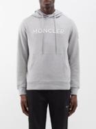 Moncler - Embroidered-logo Cotton-blend Jersey Hoodie - Mens - Grey