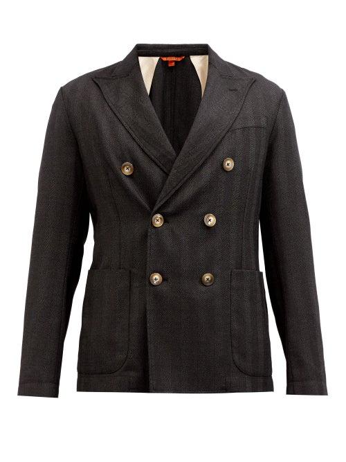 Matchesfashion.com Barena Venezia - Doria Double-breasted Wool-blend Blazer - Mens - Dark Grey