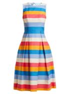 Carolina Herrera Multicoloured Striped Cotton-blend Dress