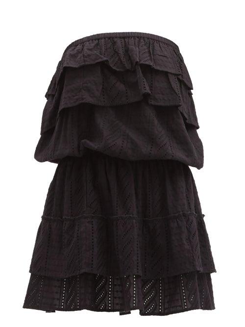 Matchesfashion.com Melissa Odabash - Mia Ruffled Strapless Cotton Sun Dress - Womens - Black