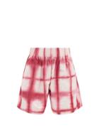 Matchesfashion.com Story Mfg. - Moon Clamp Tie-dyed Organic-cotton Shorts - Womens - Pink White