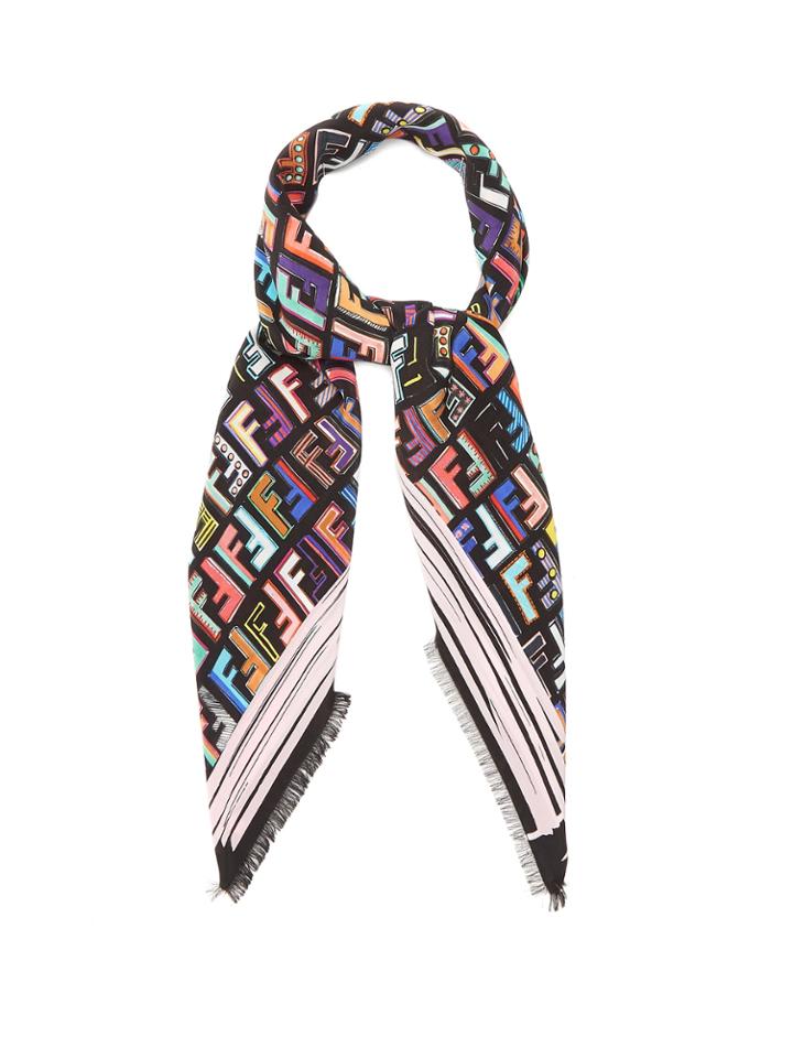 Fendi Logo-print Silk Scarf