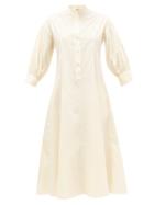 Matchesfashion.com Three Graces London - Bianca Buttoned Cotton-poplin Shirt Dress - Womens - Cream