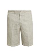 120 Lino Mid-rise Slim-leg Striped Linen Shorts