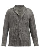 Matchesfashion.com Issey Miyake Men - Crinkled Single-breasted Corduroy Jacket - Mens - Grey