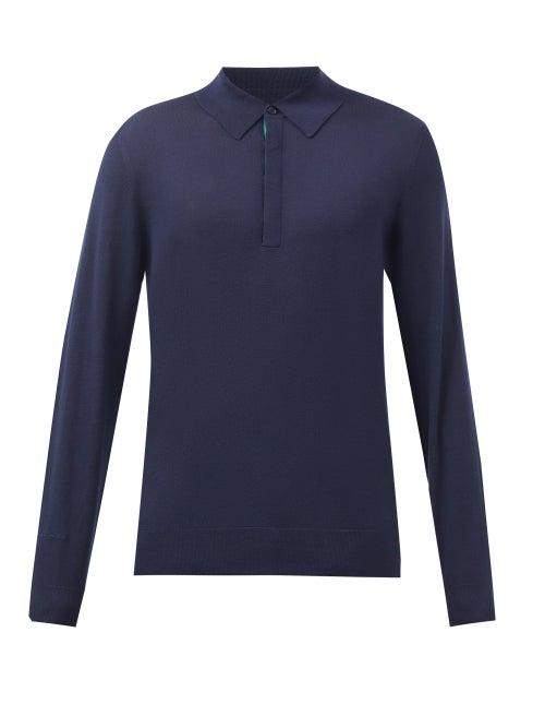 Paul Smith - Artist-stripe Merino Polo Shirt - Mens - Navy