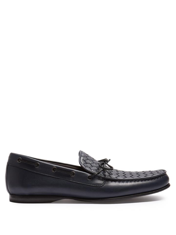 Bottega Veneta Wave Intrecciato Leather Loafers