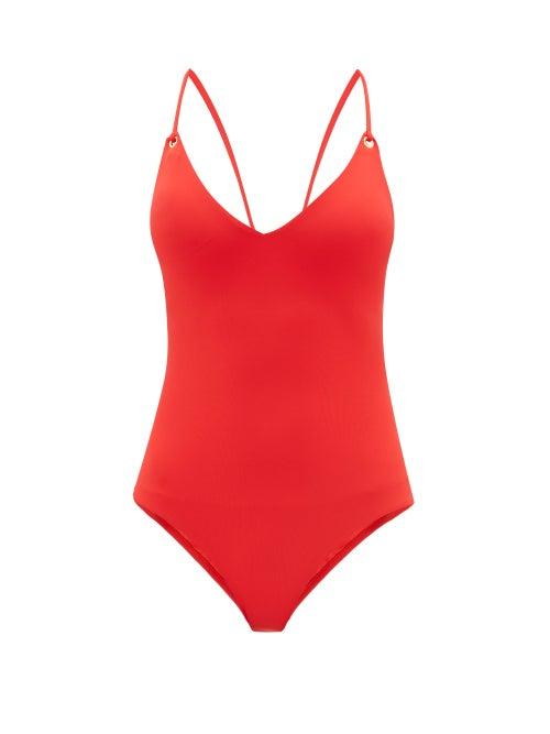 Matchesfashion.com Melissa Odabash - Catalina Laced-back Swimsuit - Womens - Red