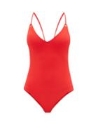 Matchesfashion.com Melissa Odabash - Catalina Laced-back Swimsuit - Womens - Red