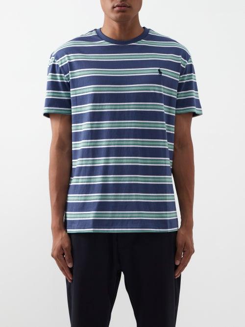 Polo Ralph Lauren - Logo-embroidered Striped Cotton-jersey T-shirt - Mens - Navy