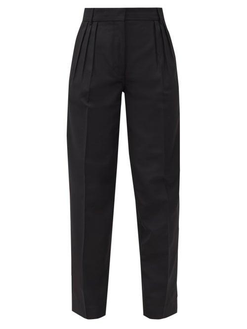 Matchesfashion.com Acne Studios - Pana Pleated Grain-de-poudre Trousers - Womens - Black