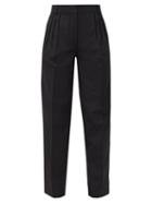 Matchesfashion.com Acne Studios - Pana Pleated Grain-de-poudre Trousers - Womens - Black
