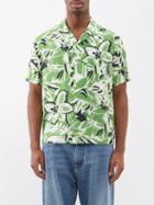 Palm Angels - Hibiscus-print Bowling Shirt - Mens - Green White