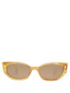 Fendi - Oval Acetate Sunglasses - Womens - Brown Cream