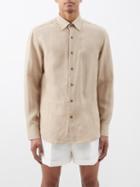 Brioni - Point-collar Linen Shirt - Mens - Beige