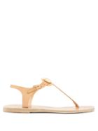 Matchesfashion.com Ancient Greek Sandals - Lito Coin Embellished Leather Sandals - Womens - Tan