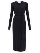 Raey - Recycled-cashmere Blend Belted Crew-neck Dress - Womens - Navy