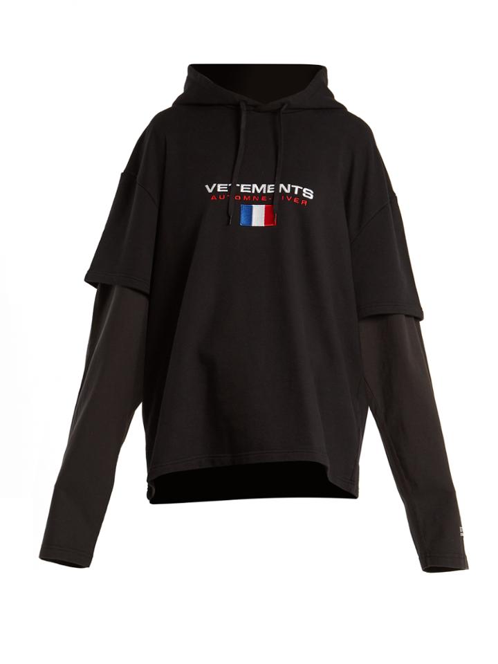 Vetements Layered-sleeved Hooded Sweatshirt
