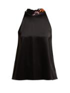 Matchesfashion.com Osman - Embellished Halterneck Satin Blouse - Womens - Black Multi