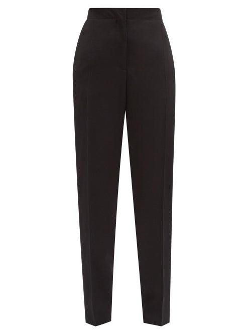 Tom Ford - Fluid Silk-trim Wool-crepe Tailored Trousers - Womens - Black