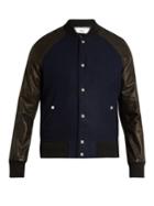 Ami Leather-sleeved Bomber Jacket