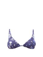 Matchesfashion.com Self-portrait - Botanical Print Bikini Top - Womens - Navy Multi