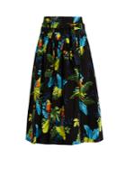 Marc Jacobs Tropical Bird-print Cotton-blend Skirt