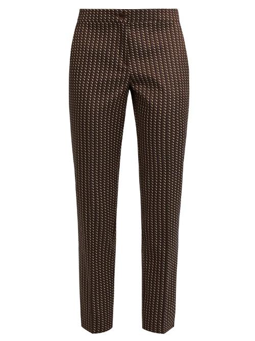 Etro Chevron-jacquard Cropped Trousers