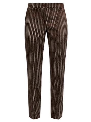 Etro Chevron-jacquard Cropped Trousers