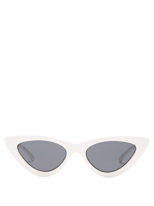 Matchesfashion.com Le Specs - The Last Lolita Cat Eye Sunglasses - Womens - White Black