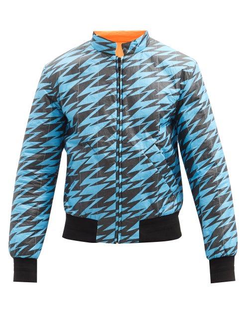 Matchesfashion.com Walter Van Beirendonck - Reversible Flash-print Bomber Jacket - Mens - Blue Navy