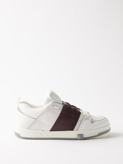 Valentino Garavani - Open Skate Leather High-top Trainers - Mens - White Brown