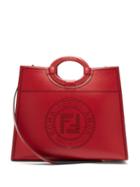 Matchesfashion.com Fendi - Runaway Medium Perforated Logo Leather Tote - Womens - Red Multi