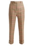 Matchesfashion.com Gucci - Houndstooth Wool Blend Trousers - Womens - Red Multi